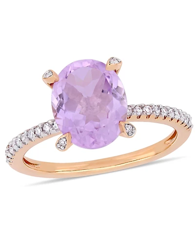 Pink Amethyst (2-3/8 ct.t.w.) and Diamond (1/10 Ring 10k Rose Gold