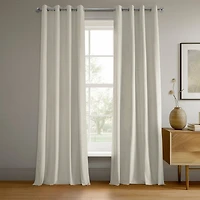 Half Price Drapes Porcelain White Grommet Signature Velvet Blackout Curtain