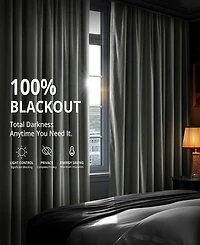 Half Price Drapes Silver Grey Grommet Signature Velvet Blackout Curtain