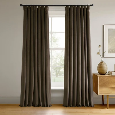 Half Price Drapes Java Signature Velvet Blackout Curtain
