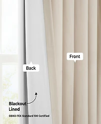 Half Price Drapes Ivory Signature Extra Wide Velvet Blackout Curtain