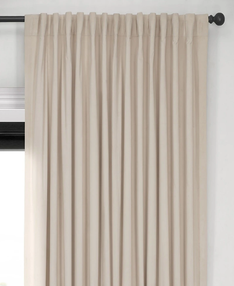Half Price Drapes Ivory Signature Extra Wide Velvet Blackout Curtain