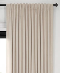 Half Price Drapes Ivory Signature Extra Wide Velvet Blackout Curtain