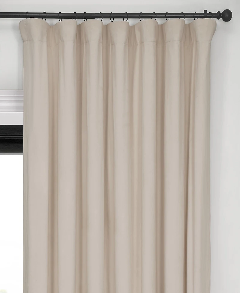 Half Price Drapes Ivory Signature Extra Wide Velvet Blackout Curtain