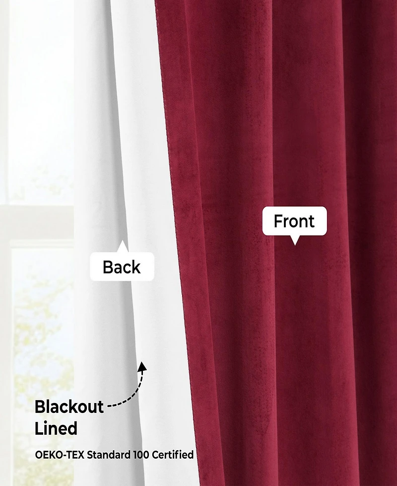 Half Price Drapes Burgundy Signature Extra Wide Velvet Blackout Curtain