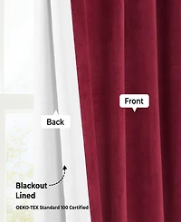 Half Price Drapes Burgundy Signature Extra Wide Velvet Blackout Curtain