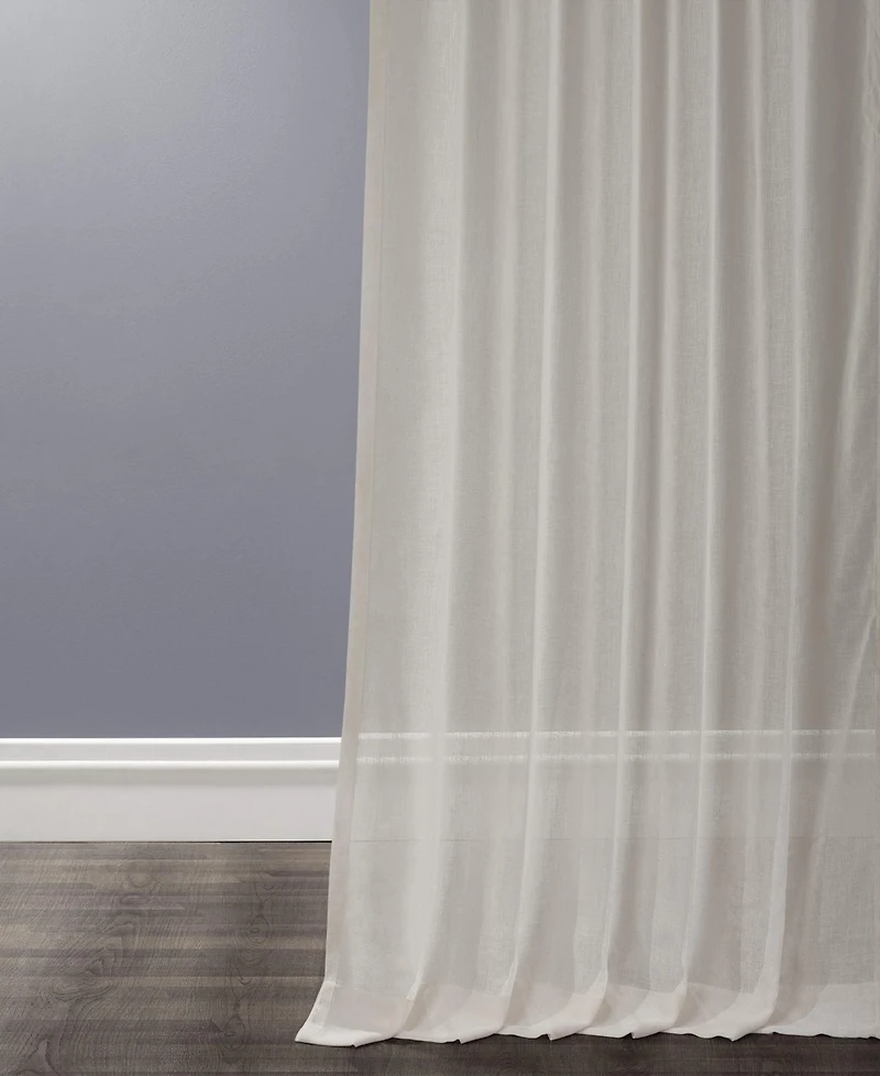 Half Price Drapes Gardenia Textured Faux Linen Sheer Curtain
