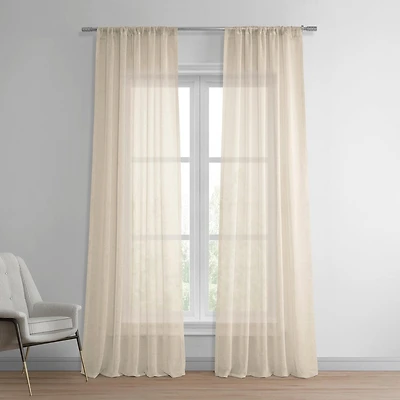 Half Price Drapes Cotton Seed Textured Faux Linen Sheer Curtain