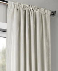Half Price Drapes Mist Greige Vintage Textured Faux Dupioni Silk Curtain