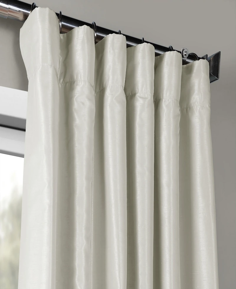 Half Price Drapes Mist Greige Vintage Textured Faux Dupioni Silk Curtain