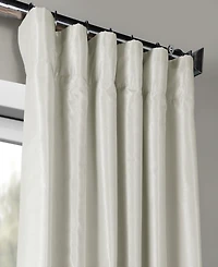 Half Price Drapes Mist Greige Vintage Textured Faux Dupioni Silk Curtain