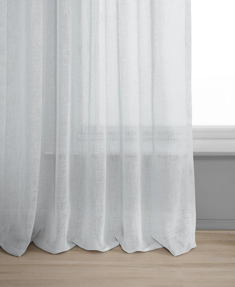 Half Price Drapes Aspen White Textured Faux Linen Sheer Curtain