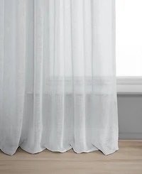 Half Price Drapes Aspen White Textured Faux Linen Sheer Curtain