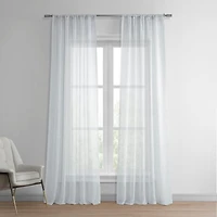 Half Price Drapes Aspen White Textured Faux Linen Sheer Curtain