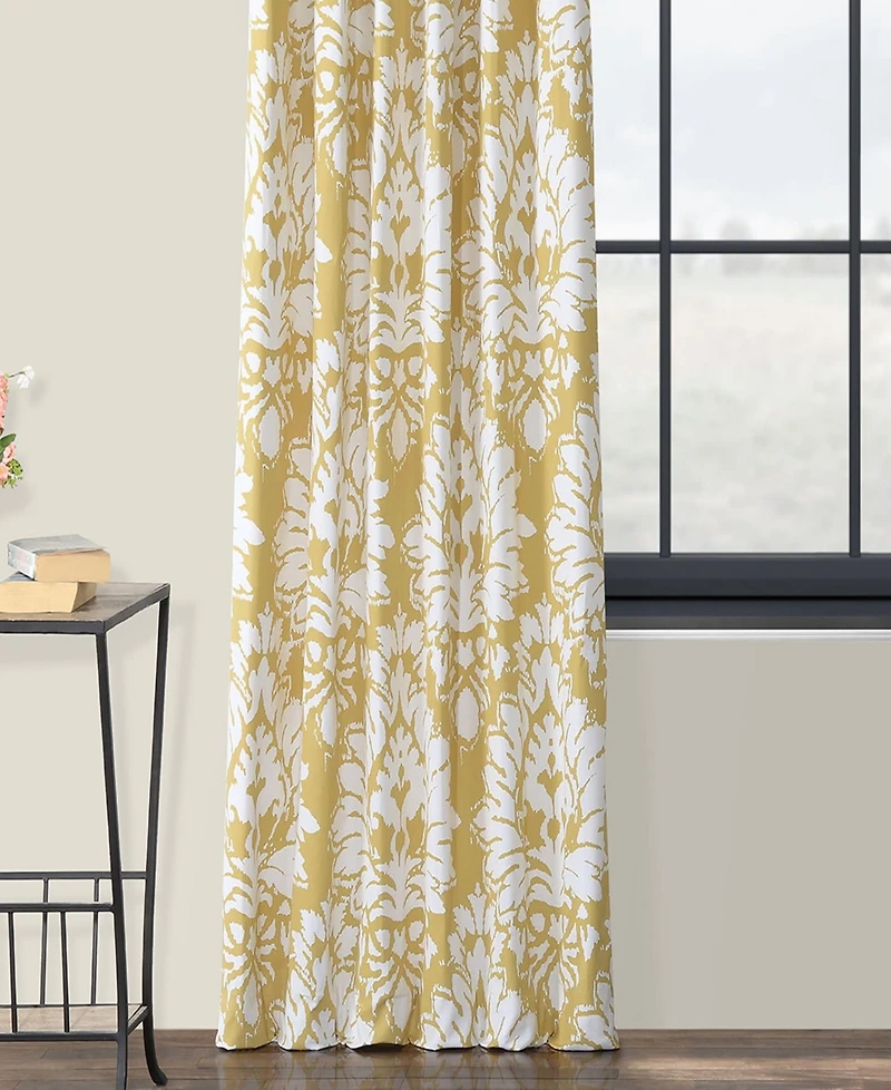 Half Price Drapes Lacuna Sun Floral Printed Cotton Room Darkening Curtain