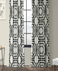 Half Price Drapes Mecca Steel Geometric Printed Cotton Room Darkening Curtain