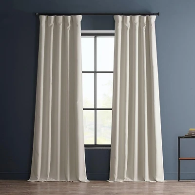 Half Price Drapes Textured Faux Linen Room Darkening Curtain