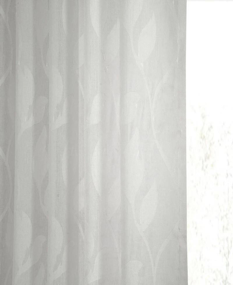 Half Price Drapes Avignon Vine Floral Patterned Faux Linen Sheer Curtain