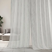 Half Price Drapes Avignon Vine Floral Patterned Faux Linen Sheer Curtain