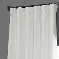 Half Price Drapes Eggshell Faux Silk Taffeta Blackout Curtain