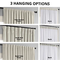 Half Price Drapes Warm Off White Signature Extra Wide Velvet Blackout Curtain