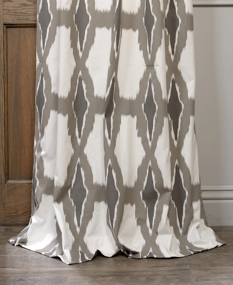 Half Price Drapes Sorong Geometric Printed Cotton Room Darkening Curtain
