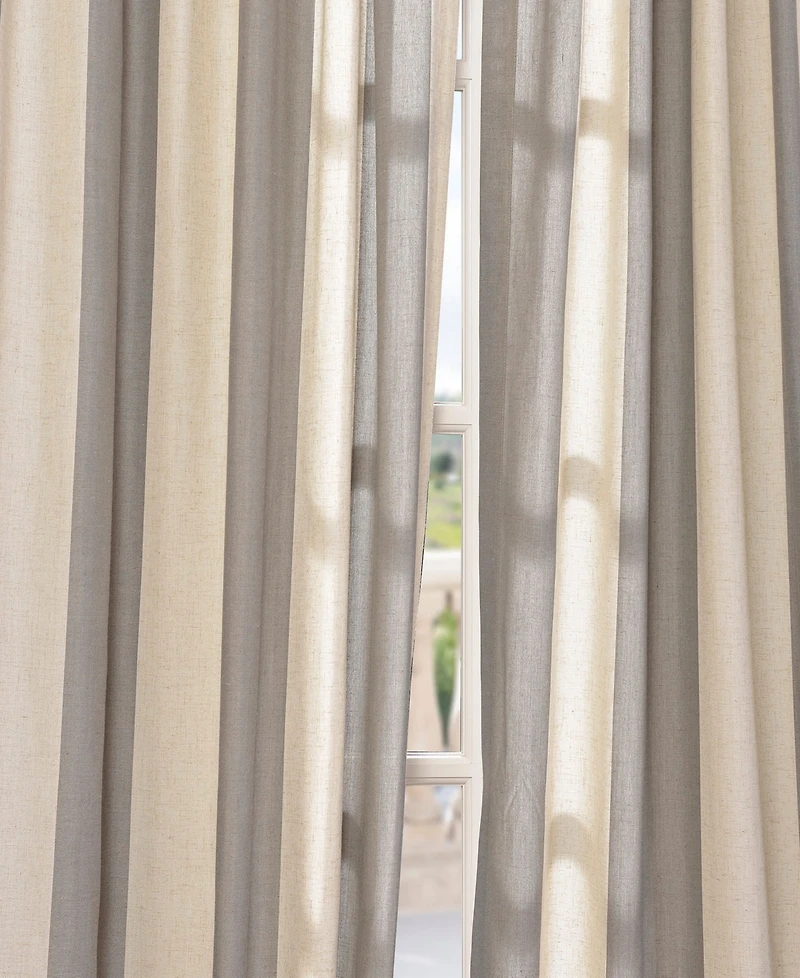 Exclusive Fabrics & Furnishings Del Mar Stripe Linen Blend Panel, 50" x 96"
