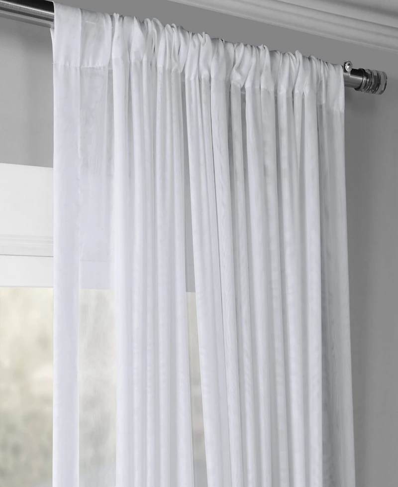 Half Price Drapes Double Layered White Extra Wide Sheer Curtain