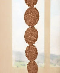 Half Price Drapes Cleopatra Gold Embroidered Striped Sheer Curtain