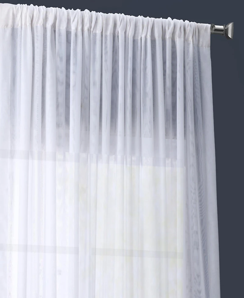 Half Price Drapes Double Layered White Extra Wide Sheer Curtain