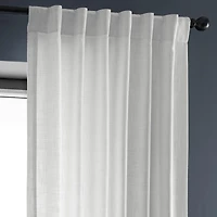 Half Price Drapes Rice White Heavy Faux Linen Curtain
