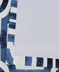 Half Price Drapes Mecca Blue Geometric Printed Cotton Room Darkening Curtain