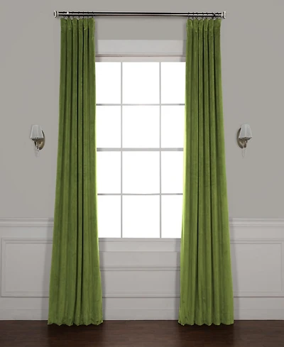 Half Price Drapes Basque Green Signature Velvet Blackout Curtain