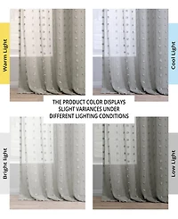 Half Price Drapes Geometric Patterned Faux Linen Sheer Curtain