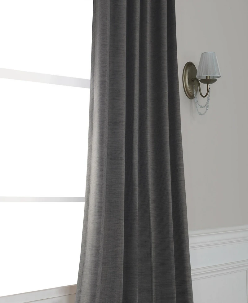 Half Price Drapes Bellino Textured Faux Linen Room Darkening Curtains For Bedroom & Living Room Curtains(1 Panel