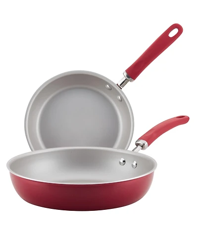 Rachael Ray Create Delicious Aluminum Nonstick Skillet 9.5" and 11.75" Twin Pack