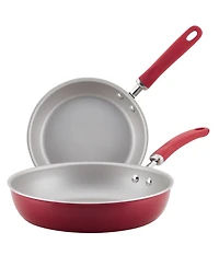 Rachael Ray Create Delicious Aluminum Nonstick Skillet 9.5" and 11.75" Twin Pack