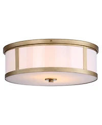 Safavieh Avery 2 Light Antique Gold 17"D Drum Flush Mount