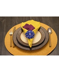 Vibhsa Blue Pearl Flower Napkin Ring