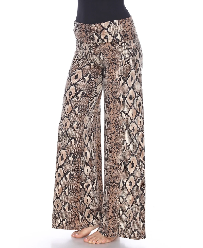 White Mark Python Printed Palazzo Pants