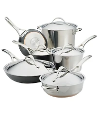 Anolon Nouvelle Copper Mixed Metals Cookware Set, 11 Piece