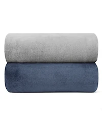 Nautica Solid Ultra Soft Plush Fleece Blanket