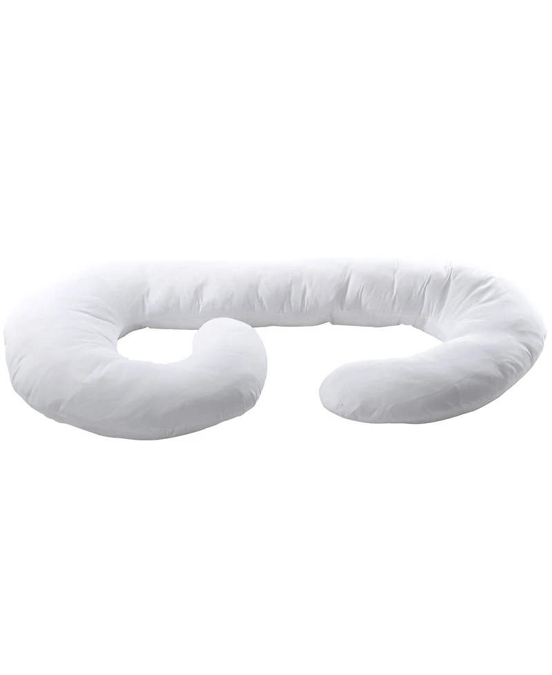 Cheer Collection Hypoallergenic Down Alternative Total Body J Shaped Pregnancy Pillow