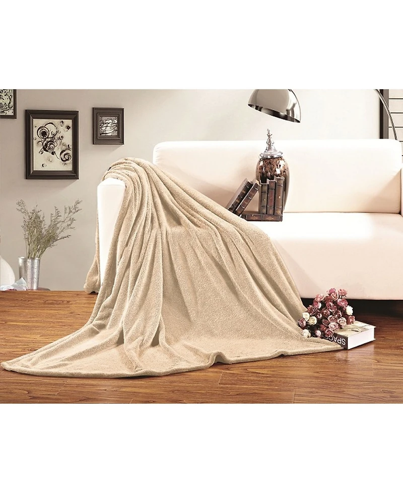 Elegant Comfort Luxury Plush Fleece Blanket, Full/Queen