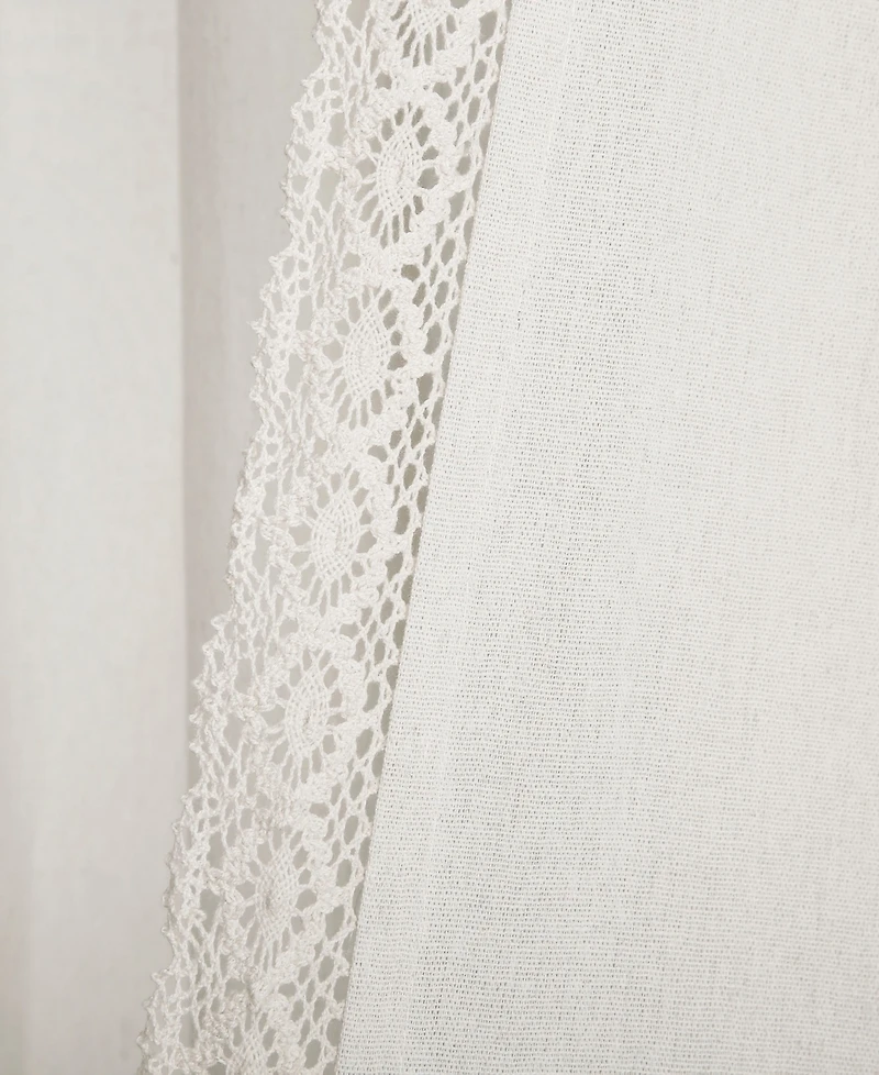 Rosalie 54" x 120" Lace Trim Curtain Set