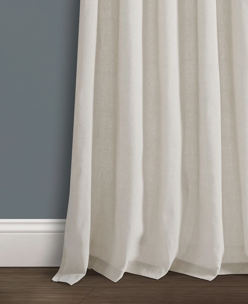 Lush Decor Burlap Knotted Tab Top Window Curtain Panels