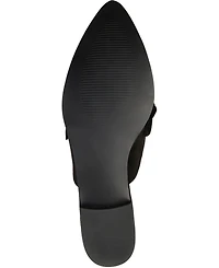 Journee Collection Women's Kessie Ruffle Pointed Toe Slip On Mules
