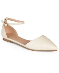 Journee Collection Women's Reba Ankle Strap Pointed Toe Flats