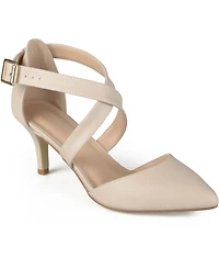Journee Collection Women's Riva Crisscross Strap Pointed Toe Pumps