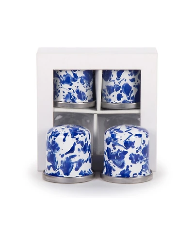 Golden Rabbit Swirl Enamelware Collection Salt and Pepper Shakers, Set of 2
